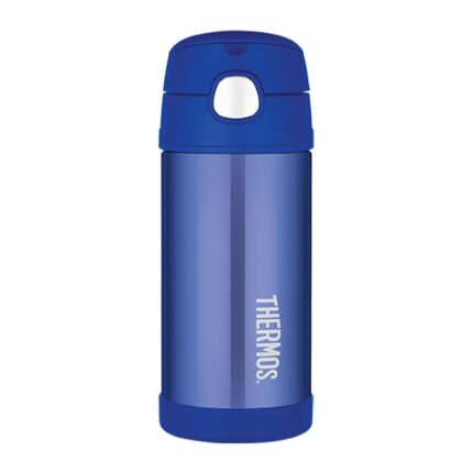 Thermos FUNtainer Dětská termoska s brčkem – modrá, 355 ml