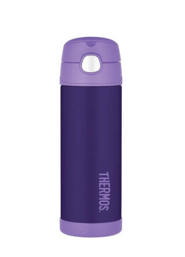 Thermos FUNtainer Dětská termoska s brčkem - fialová, 470 ml