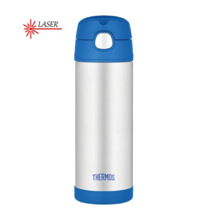 Thermos FUNtainer Dětská termoska s brčkem – modrá, 470 ml