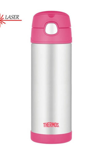 Thermos FUNtainer Dětská termoska s brčkem - růžová, 470 ml
