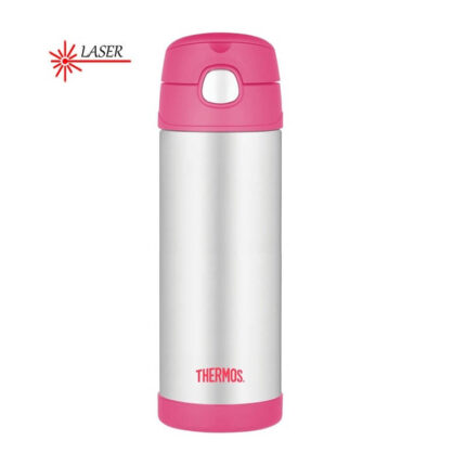 Thermos FUNtainer Dětská termoska s brčkem – růžová, 470 ml