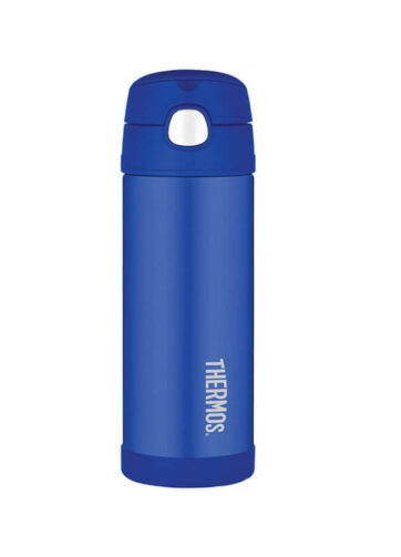 Thermos FUNtainer Dětská termoska s brčkem - modrá, 470 ml