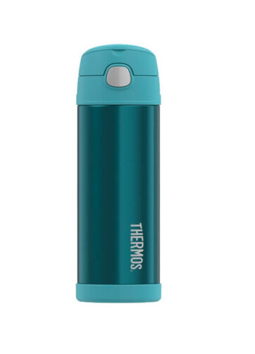 Thermos FUNtainer Dětská termoska s brčkem - tyrkysová, 470 ml