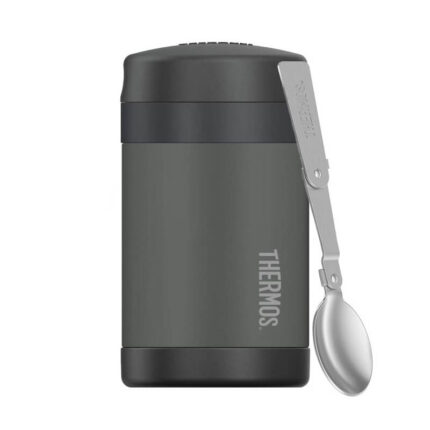 Thermos FUNtainer Dětská termoska na jídlo s lžící – černá, 470 ml