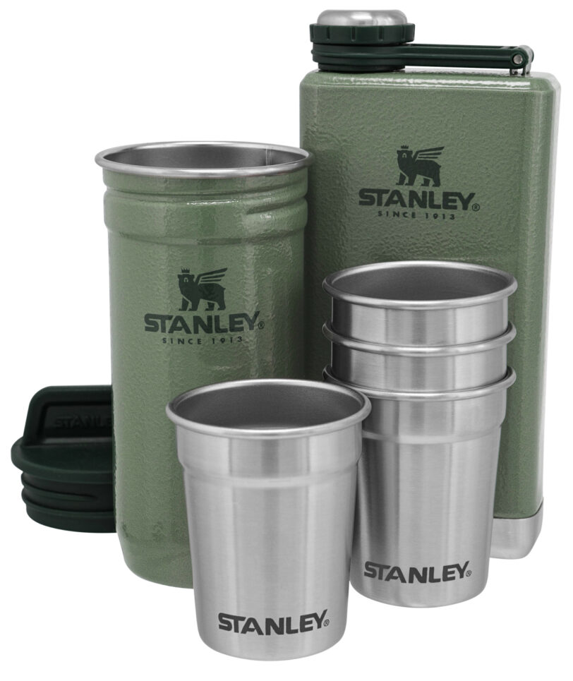STANLEY Dárkový set s panáky placatka/butylka The Pre-Party Shot Glass + Flask Set Hammertone Green - Obrázek 6