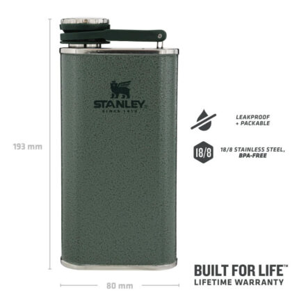 STANLEY Placatka/butylka The Easy-Fill Wide Mouth Flask 230 ml kladívková zelená
