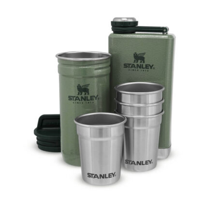 STANLEY Dárkový set s panáky placatka/butylka The Pre-Party Shot Glass + Flask Set Hammertone Green