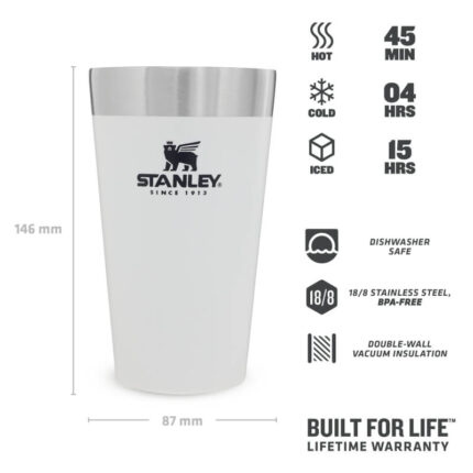 STANLEY Termosklenka The Stacking Tumbler 470 ml polární bílá