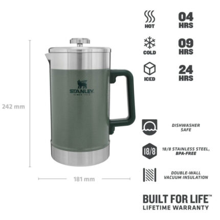 STANLEY French press The Stay Hot French Press 1,4 l Hammertone Green