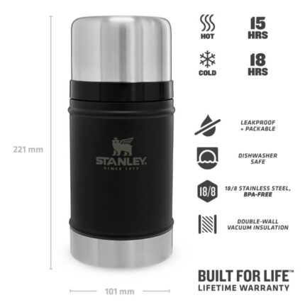 STANLEY Termoska jídelní The Legendary Food Jar 700 ml Matte Black Pebble
