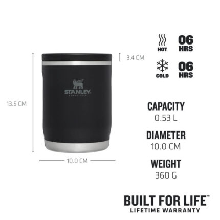 STANLEY Termoska jídelní The Adventure To-Go Food Jar 530 ml Black černá