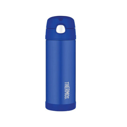 Thermos FUNtainer Dětská termoska s brčkem - modrá, 470 ml