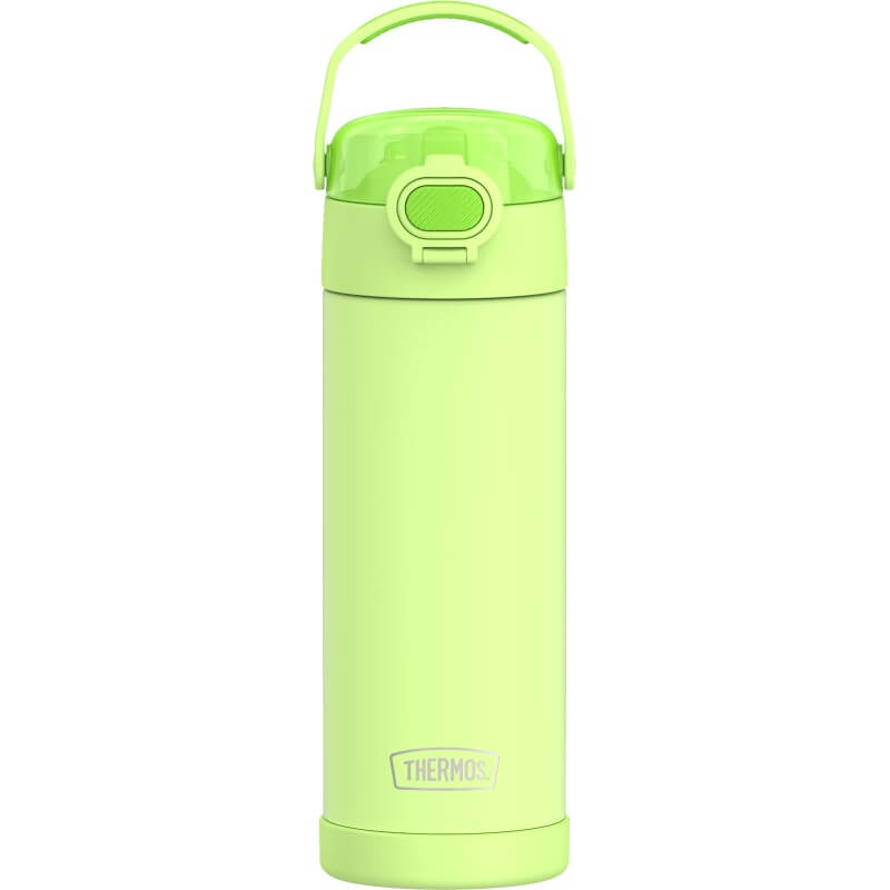Thermos_120091 Thermos FUNtainer Dětská termoska s hydratačním uzávěrem – neonově limetková, 470 ml