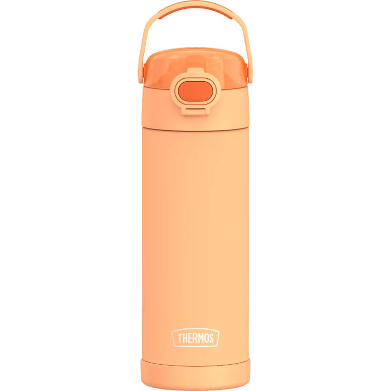 Thermos_120093 Thermos FUNtainer Dětská termoska s hydratačním uzávěrem – neonově oranžová, 470 ml