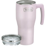 Thermos Refreshing Termohrnek s madlem a brčkem – matně levandulová, 0,85 l