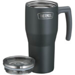 Thermos Refreshing Termohrnek s madlem a brčkem – matně černá, 0,85 l
