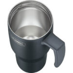 Thermos Refreshing Termohrnek s madlem a brčkem – matně černá, 0,85 l