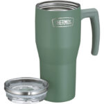 Thermos Refreshing Termohrnek s madlem a brčkem – matně zelená, 0,85 l