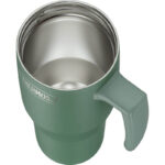 Thermos Refreshing Termohrnek s madlem a brčkem – matně zelená, 0,85 l