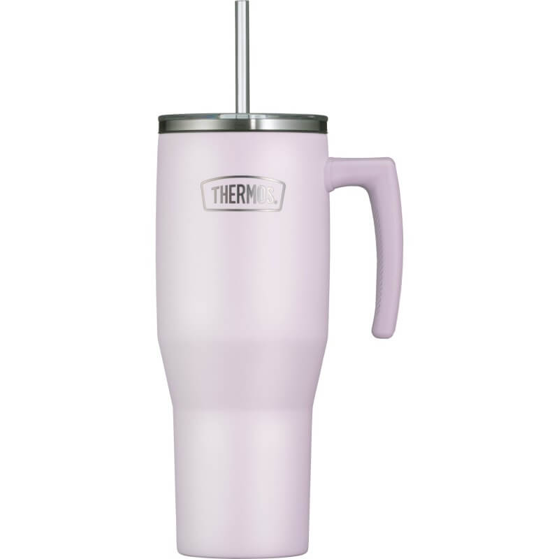 Thermos Refreshing Termohrnek s madlem a brčkem – matně levandulová, 1,1 l