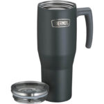 Thermos Refreshing Termohrnek s madlem a brčkem – matně černá, 1,1 l