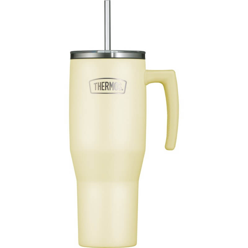 Thermos Refreshing Termohrnek s madlem a brčkem – matně vanilková, 1,1, l