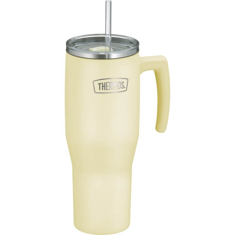 Thermos Refreshing Termohrnek s madlem a brčkem – matně vanilková, 1,1, l
